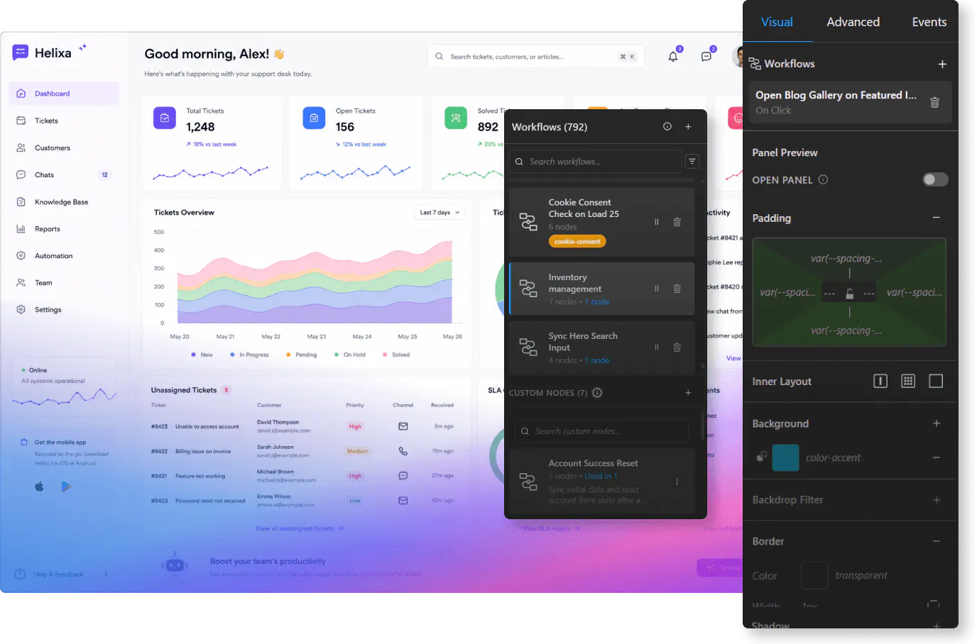 Enterprise resource planning system visual editor image